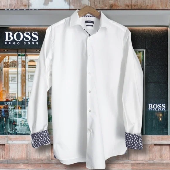chinese dress ladies BOSS-Boys White Logo Shirt main image 1